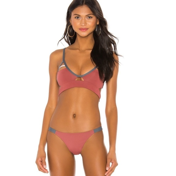 TAVIK Swimwear Heather Bikini Bottom Size Small Swim Surfer Beachy Rust & Gray - Picture 2 of 10